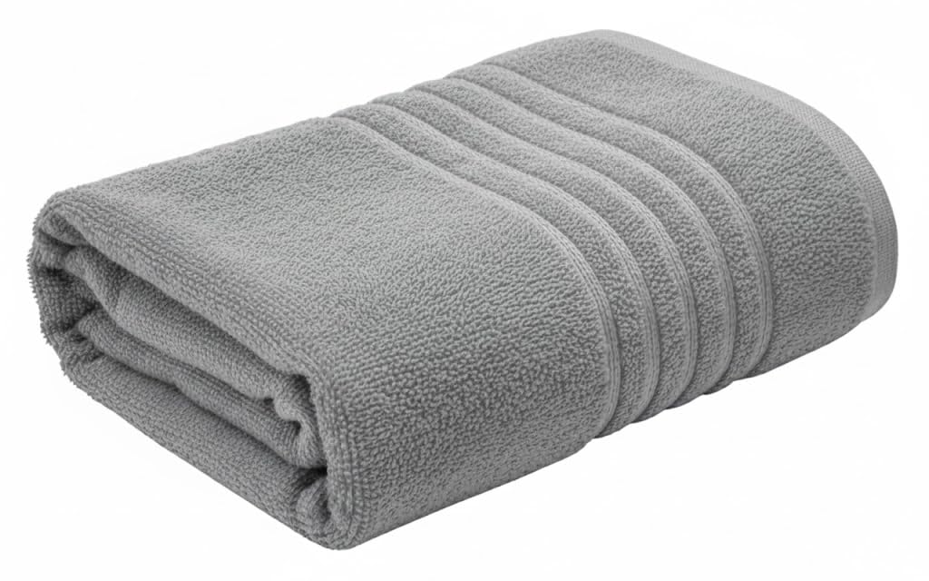 EDB Extra Large Super Jumbo Bath Sheet 100 x 150 cm, 600-GSM Ultra Soft XXL Bath Sheet 100% Egyptian Cotton Big Size Bathroom Shower Large Bath Towel (Silver, 1)