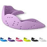 SISU Aero Medium Mouthguard, Lucky Lavender - 30% Stronger Protection for Lacrosse, Football, Hockey, Roller Derby, Team Sports - Remoldable Up to 20 Times - Ultra Slim - Works for Braces - Non Toxic