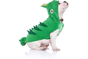 MuYaoPet Chameleon Dog Costume for Halloween,Winter Fleece Pet Cat Coat Jacket for Small Medium Large Dog,Pet Funny Clothes Hoodie Labrador Bulldog Chihuahua (L,Green)