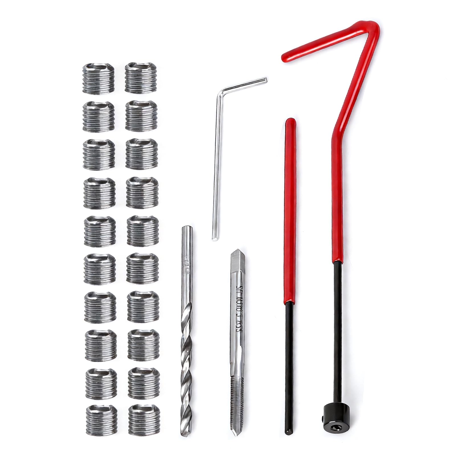 25Pcs M3 Thread Repair Insert Kit Cost-Effective Reliable Performance Threading Tool with Transparent Plastic Box for Processing Machinery