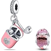 HappyStar 925 Sterling Silver Charm fits Pandora Bracelets Necklace,Pendants DIY Jewelry Gift For Women(With one Spacer Bead Charms)