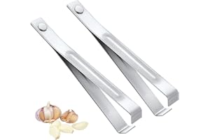 2pcs Fish Bone Tweezers, Stainless Steel Garlic Tongs Peeling Clips Garlic Peeler Skin Remover Tool Fishbone Pliers Picker fo