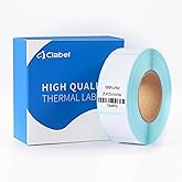 Clabel 1"x1" Thermal Sticker Label Paper, Compatible with CT221D Label Printer, Self-Adhensive Thermal Labels for Address, Logo, Shipping, Barcodes,QR Code (1000 Labels/Roll,1 Roll)