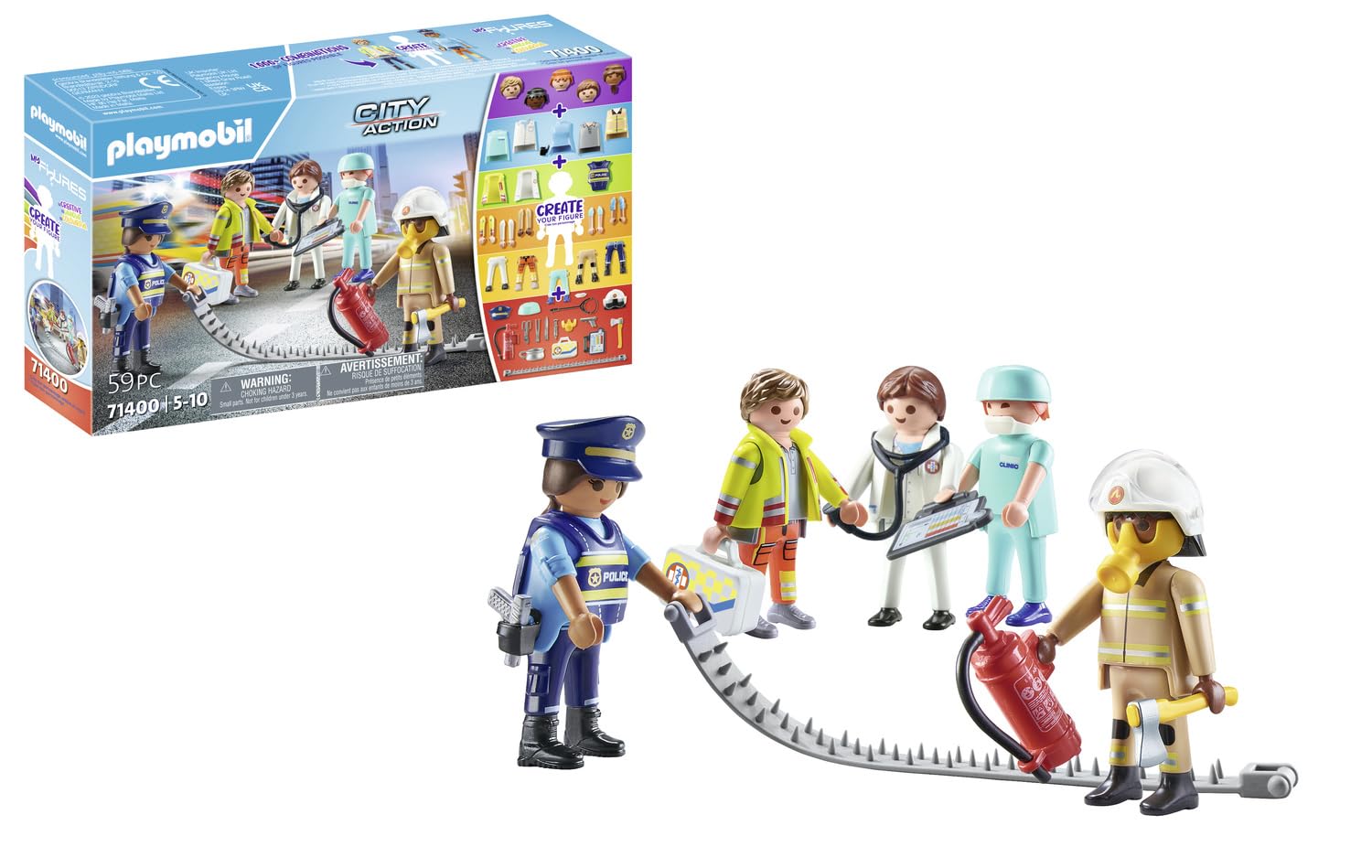 Playmobil 71400 My Figures Rescue, City Action, 5 play figures with more than 1000 possible combinations, exciting rescue missions, fun imaginative role-play, playsets suitable for children ages 5+