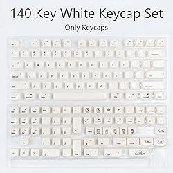 COOMICKEY 140 Keys White PBT Keycaps MOA Profile