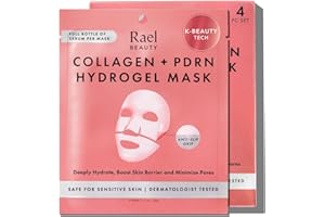 Rael Collagen PDRN Hydrogel Mask - Deep Hydration, Daily Face Masks for Face, Korean Skincare (4 Count)