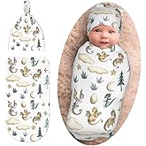Cute Dragon Print Swaddle Blanket with Beanie Set, Cloud Moon Star Dragons Egg Swaddle Sack Newborn Sleeping Sacks for Girls Boys