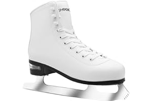 SMOOJOY Figure Ice Skates for Women and Men - Air Cushion Deluxe Hockey Ice Skate Premium Leather Skates Indoor Outdoor Rink for Teens Beginner