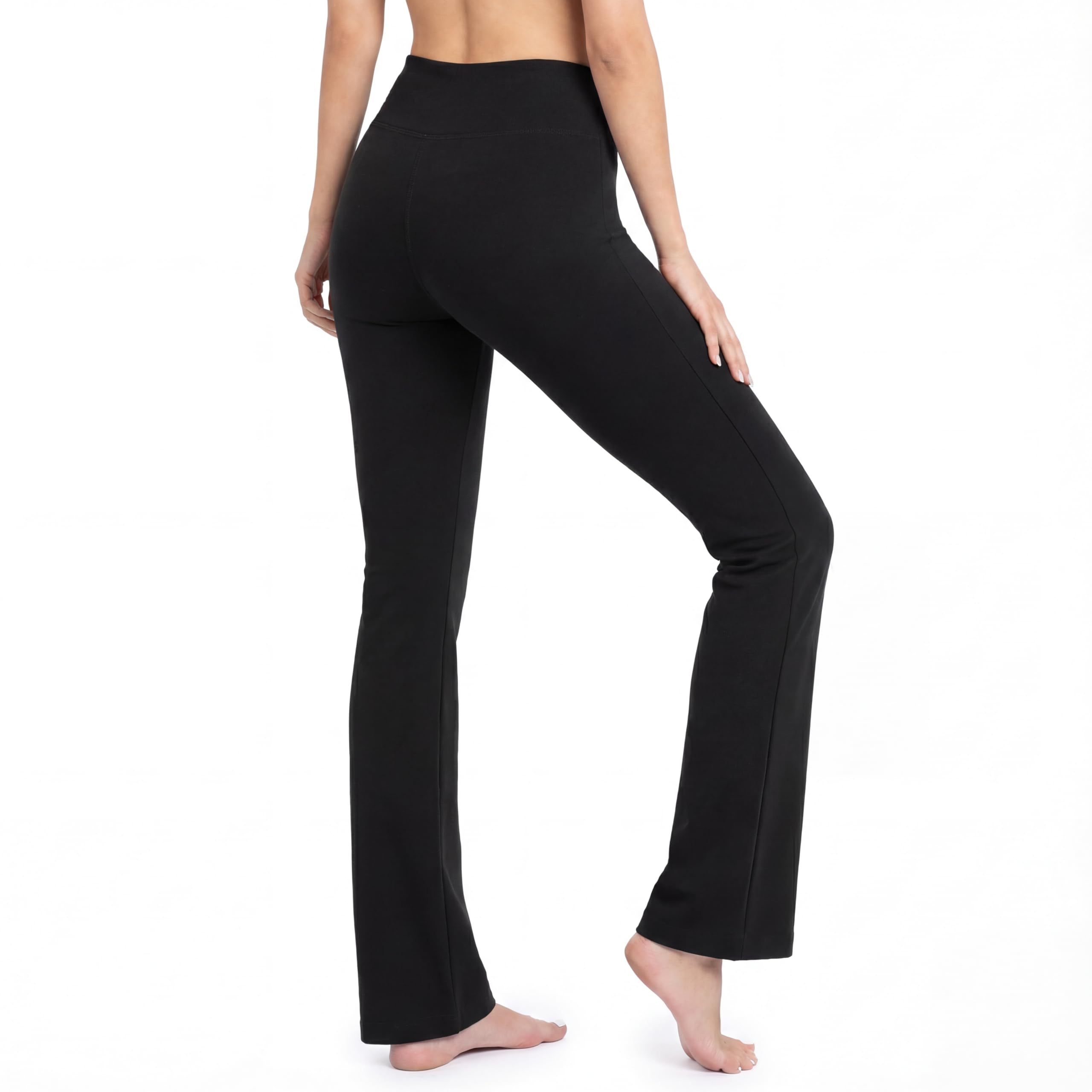 Photo 1 of Nirlon Straight Leg Yoga Pants - Straight Leg Leggings for Women Breathable Leggings for Yoga Regular & Plus Size Pants for Gym (10 28" Inseam, Black) large 