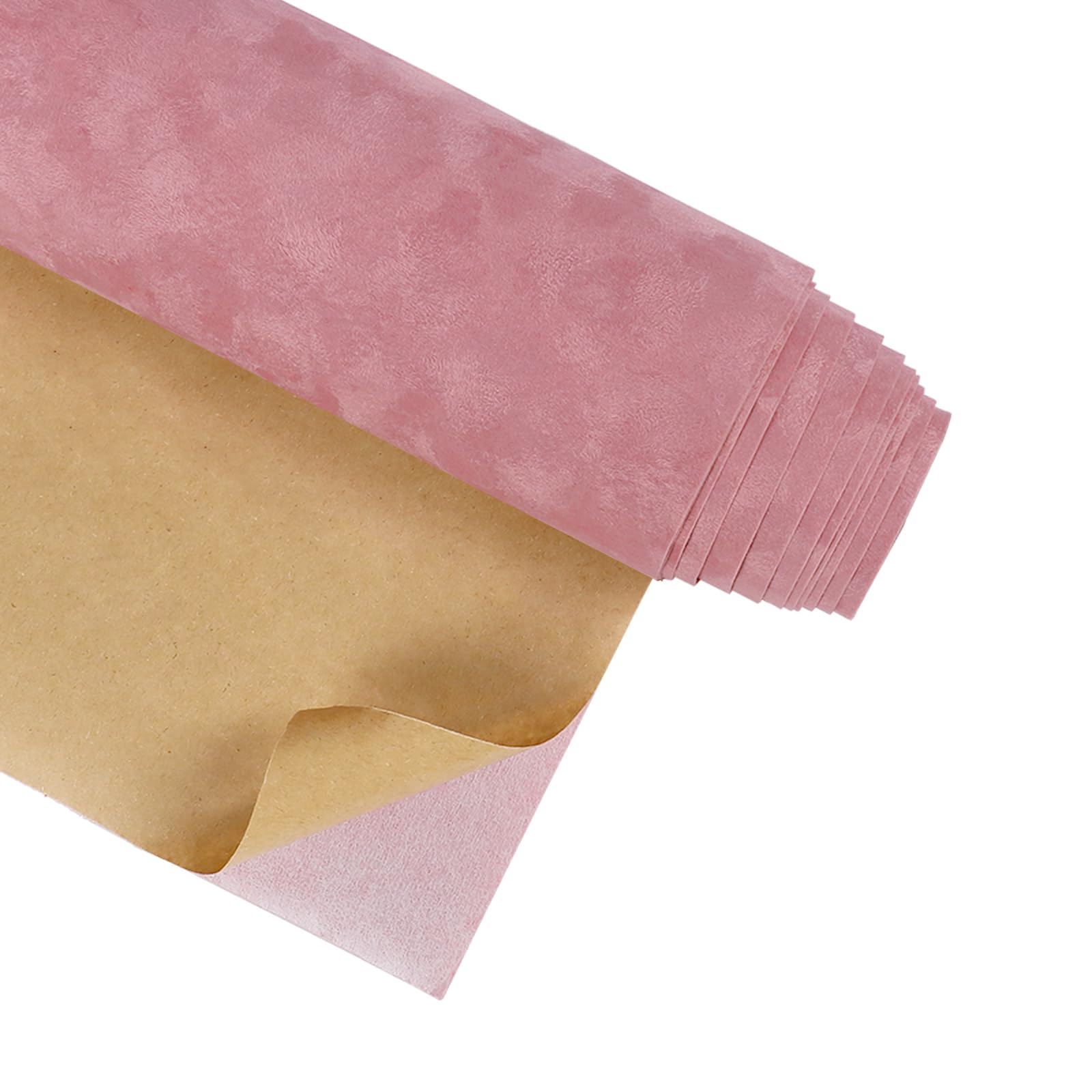 CRE8TIVE Coral Pink Velvet Wallpaper Thick Flocking Cloth Peel and Stick Felt Fabric Vinyl Wrap for Bedroom Velvet Contact Paper for Drawer Liners Jewelry Box Cupboard 30 x 200cm