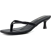 CUSHIONAIRE Miami Kitten Heels for Women - Dressy Heeled Thong Womens Sandals