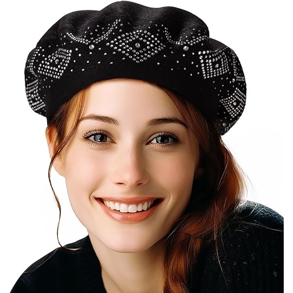 thumbnail image 2 of UK Online | Ladies' French Style Winter Woollen Beret Beanie Hat Cap - Fuchsia Pin 2 of 12