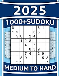 1000+ Sudoku Puzzles for Adults: Medium to Hard