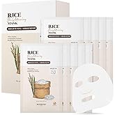 SKINFOOD Rice Daily Sheet Mask, Hydrating and Nourishing Face Mask with Rich Rice Essence, Vegan Korean Skincare for Smooth, Clear, Radiant Skin (10 EA)