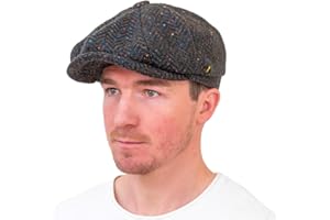 Hatman of Ireland Men's 100% Kerry Woollen Mills Tweed 8 Piece Irish Newsboy Hat