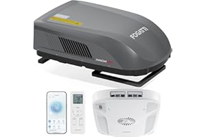 FOGATTI RV Air Conditioner 16000 BTU, with Heat Pump and Cooling, with WiFi and Remote Control, Quiet AC, Low Profile Rooftop AC Unit RV Easy Install Non-Ducted, Gray, InstaCool Ultra