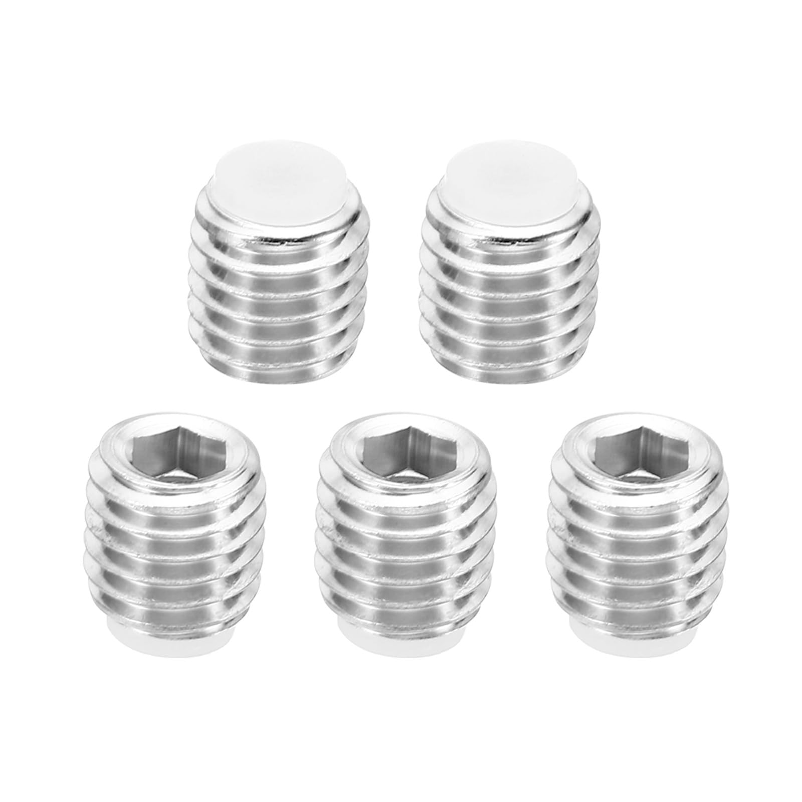 PATIKIL M10x10mm Nylon Tip Grub Screw, 5 Pack Metric Hex Socket Head Cup Point Anti Slip Set Screws Internal Hex Drive Hardware, 304 Stainless Steel