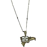 Dominican Republic Flag Map Pendant Necklace Stainless Steel