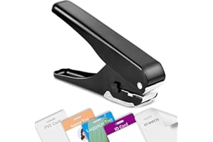 ZOFLY Heavy-Duty Slot Punch, Handheld Badge Hole Puncher, All Metal ID Card Puncher, Slotting Punch Tool for Paper (Max 10 Sheets), PVC ID Card, Luggage Tag, Name Tag and Badge Holder