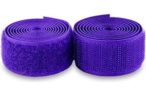 SHERIFFDRINK Purple Hook and Loop Tape 1 inch Non-Adhesive Hook and Loop Violet Tape Sew On 1 Yard Length Fastener Nylon Fabric Ideal for Clothes Bags Shoes Craft DIY