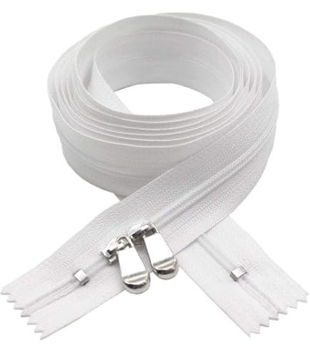 MebuZip 2-Pack 48" #3 Double Slider Nylon Zippers - Closed End, Black, For Bags & Sewing
