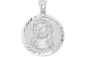 Golden Fire 925 Sterling Silver Jesus Head Medallion Pendant