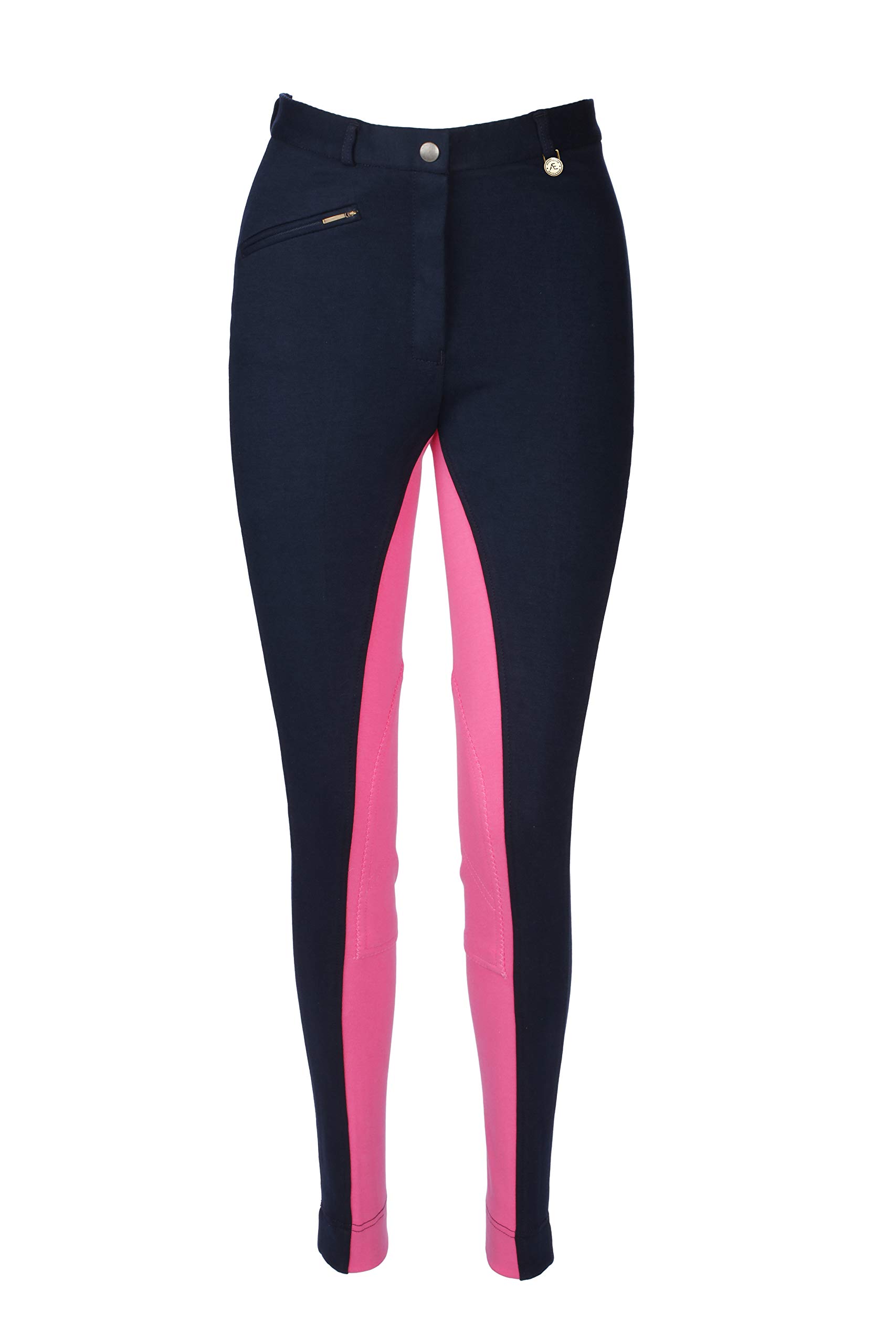 Avon Equine Horse Riding Ladies Soft Stretchy Jodphurs Women Jodhpurs Jods Two ToneNAVY / PINK34