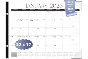 Desk Calendar2026-2027, Large Desk Calendar 22" x 17", Jan 2026- Jun 2027