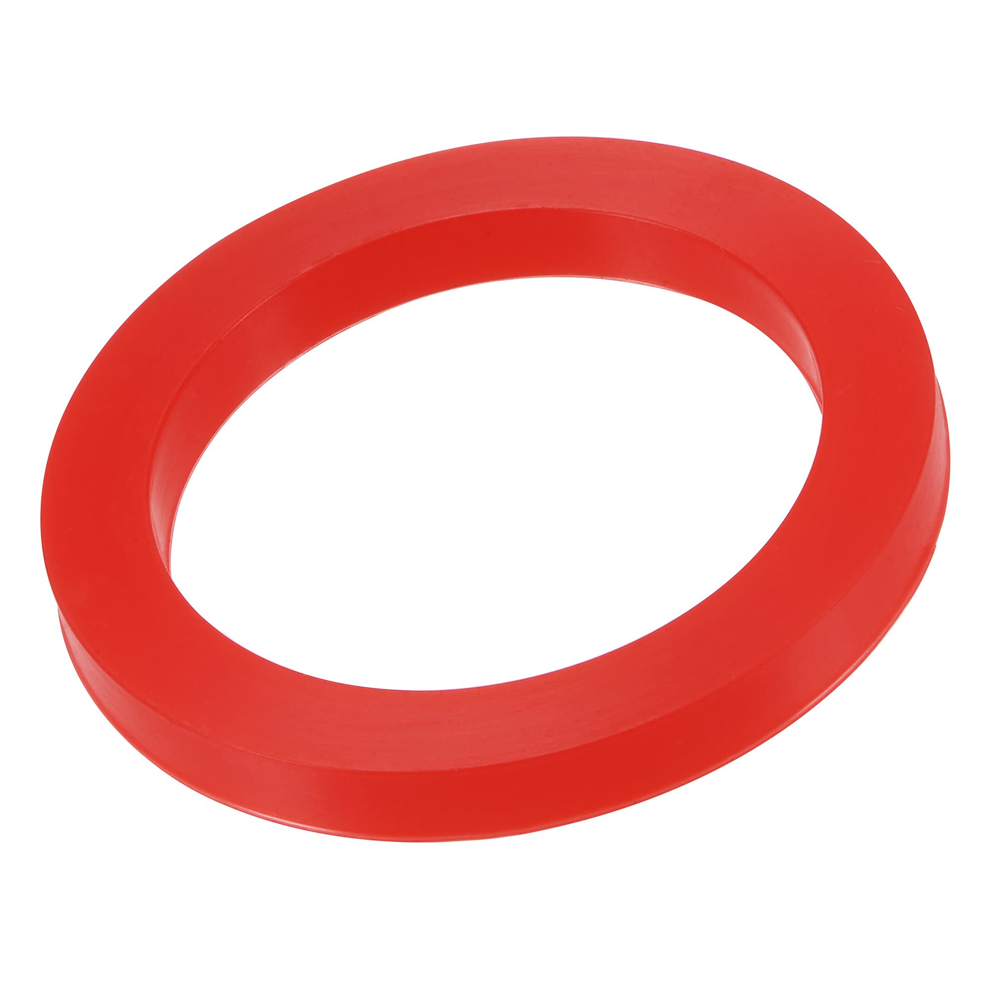 sourcing map Silicone Rubber Flat Washer 2 Inch DN50 Gasket for Wrench Type Quick Connector, Red Pack of 5