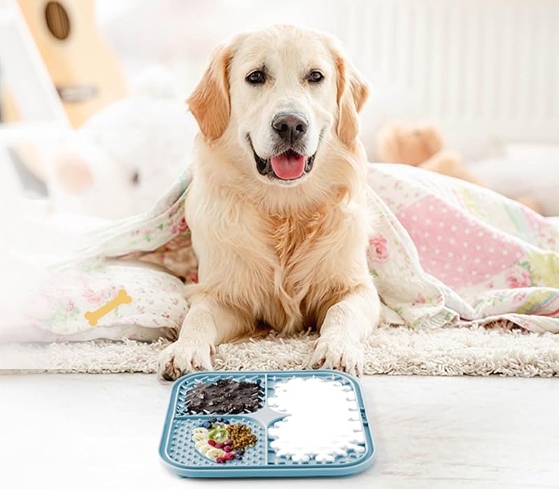 Tapis à Lécher pour Chiens & Chats avec Ventouses, 1 Pack Carré Tapis à Lécher pour Chien à Alimentation Lente pour Soulager l'Anxiété & l'Ennui, Jouets pour Chiens pour les Occuper, Tapis de