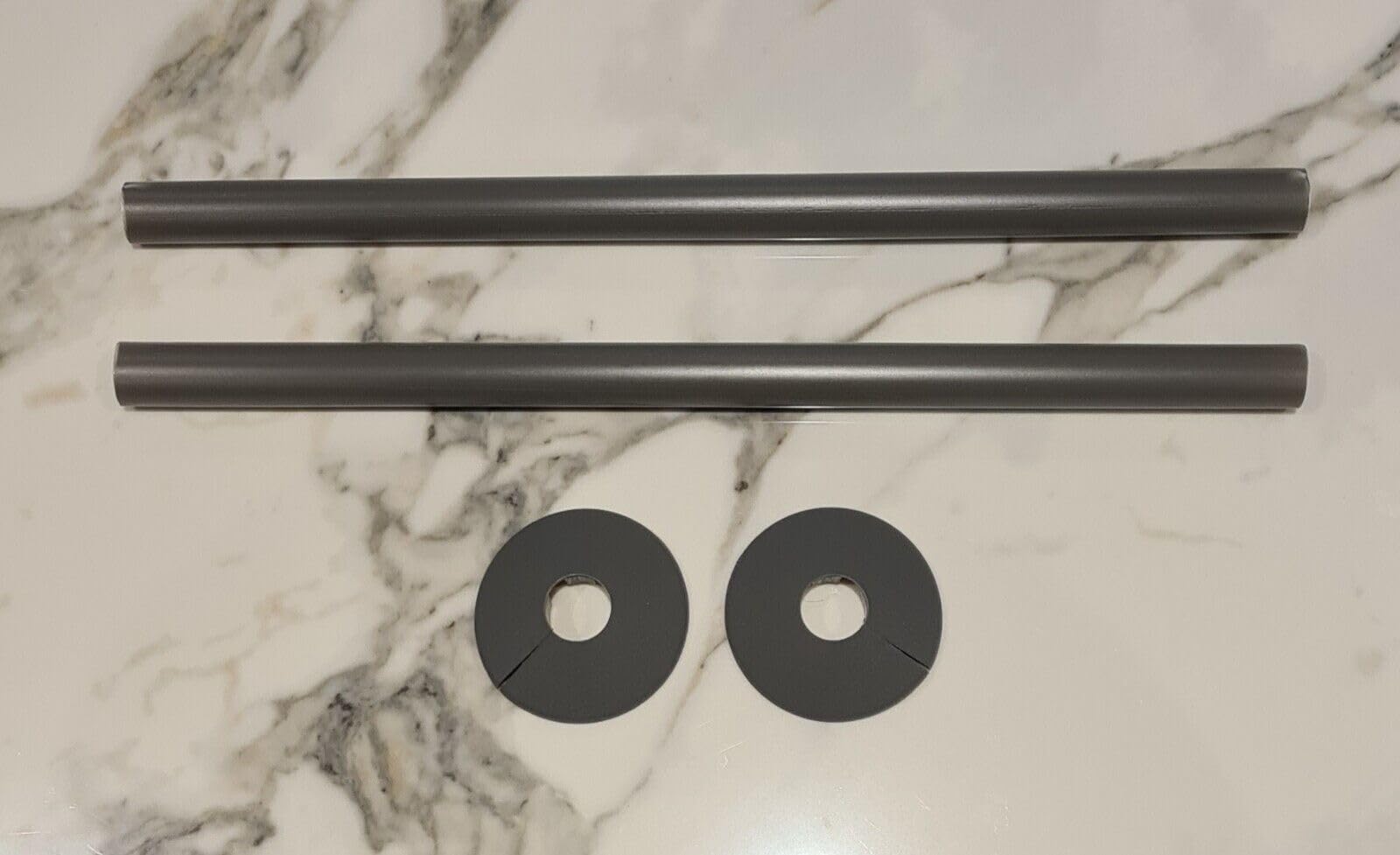 Radiator Pipe Covers & Collars - Pair Anthracite 15mm Pipe Shroud 300mm -TC