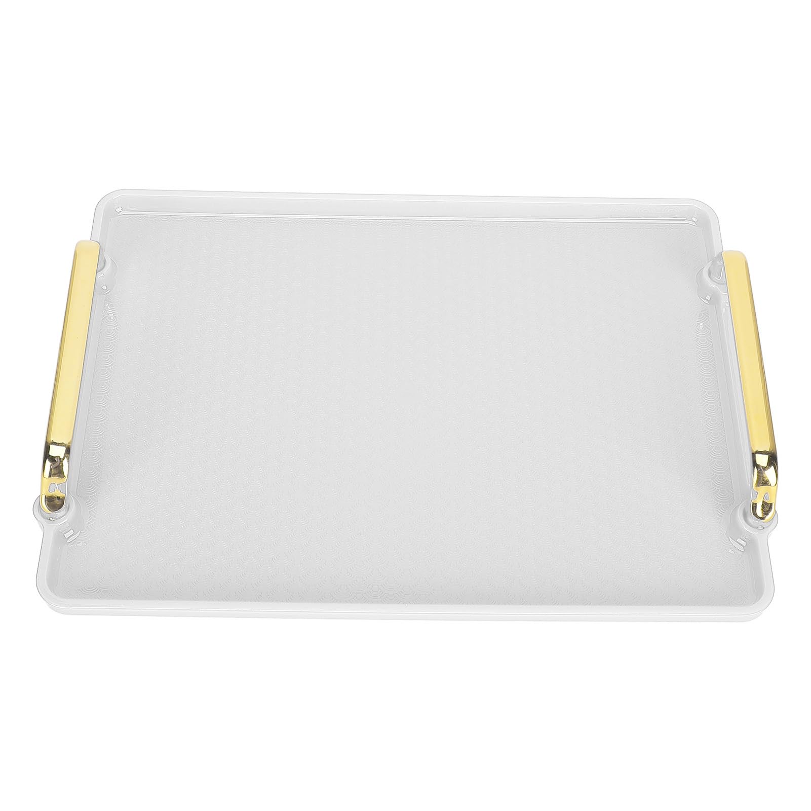 Elegant Ergonomic Serving Tray with Handles for Neat Storage, Delicate Design Tray, Perfect for Wedding, Housewarming Gifts and Indoor Decoration (White)