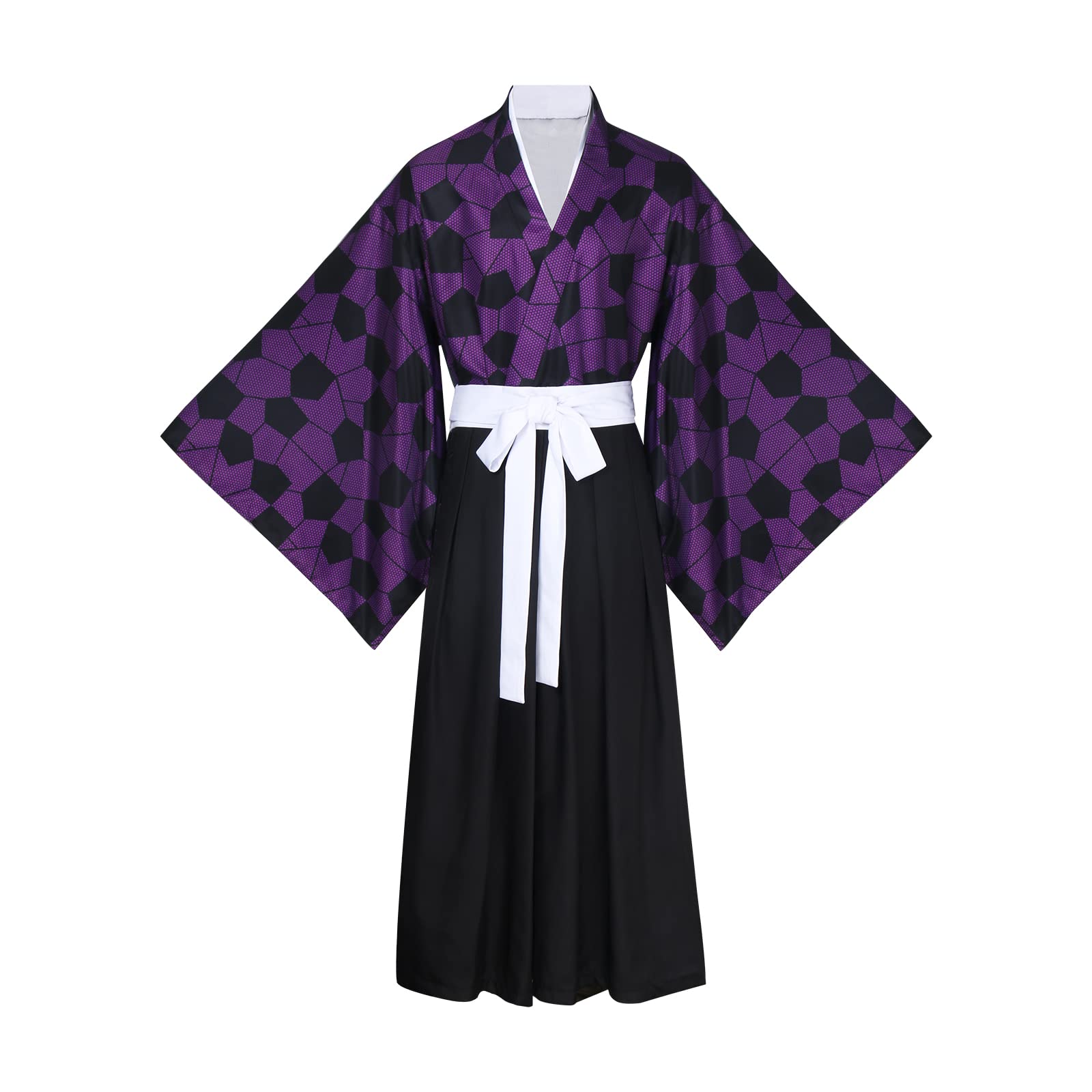 LIKUNGOU Kokushibo Cosplay Costume Anime Demon Tsugikuni Michikatsu Kimono Full Set Outfit for Halloween Props Adults Men Fans (X-Large)