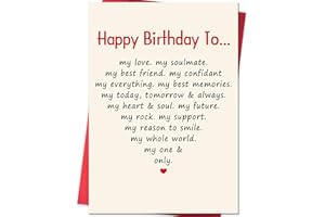 uugtcard Romantic Birthday Card for Wife from Husband, Funny Boyfriend Birthday Card for Girlfriend, Unique Wife Birthday Gift Ideas from Him