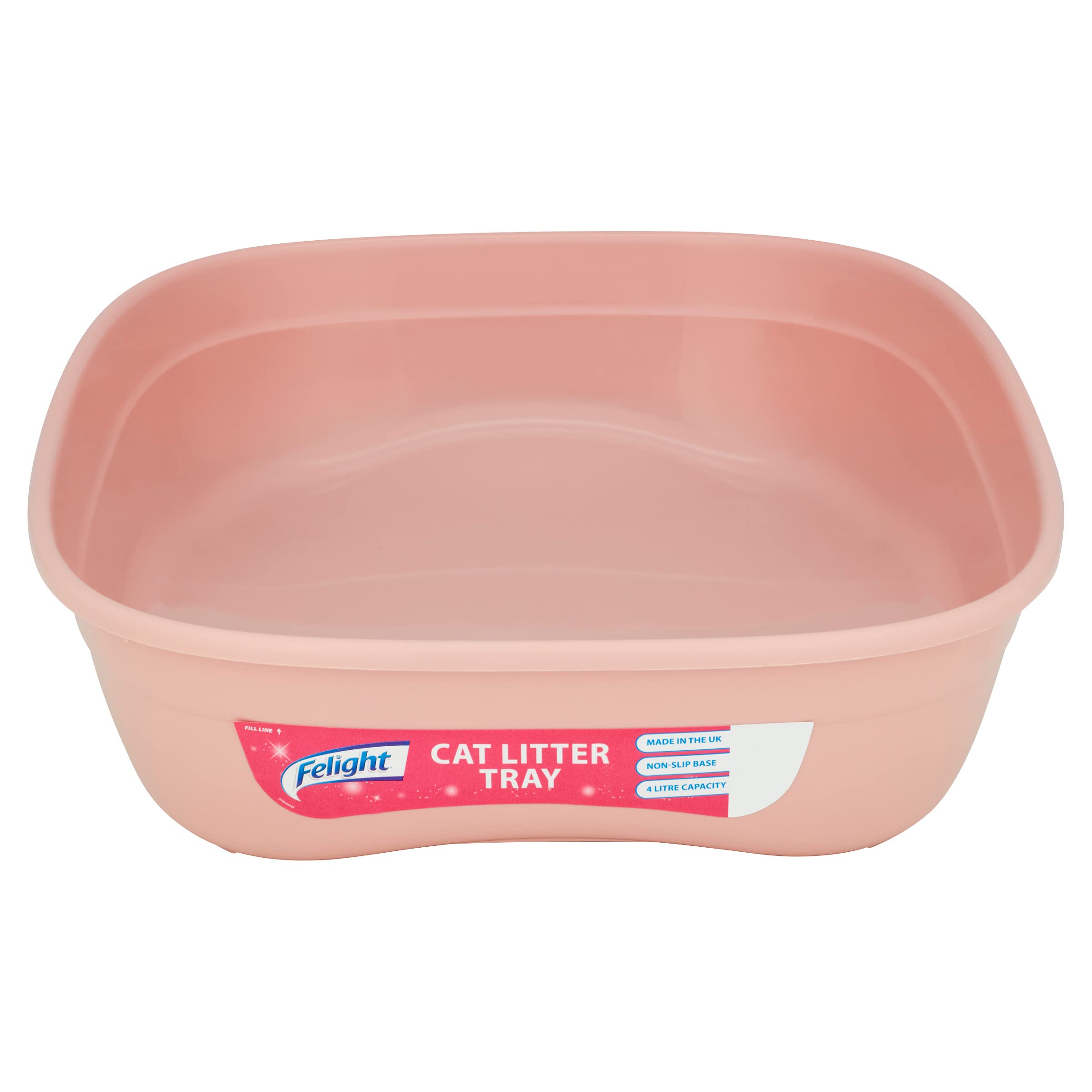 Felight Cat Litter Tray - Easy to Clean & Suitable for Kittens, Non-Slip Base, Made in the UK, Assorted Colours (42cm)