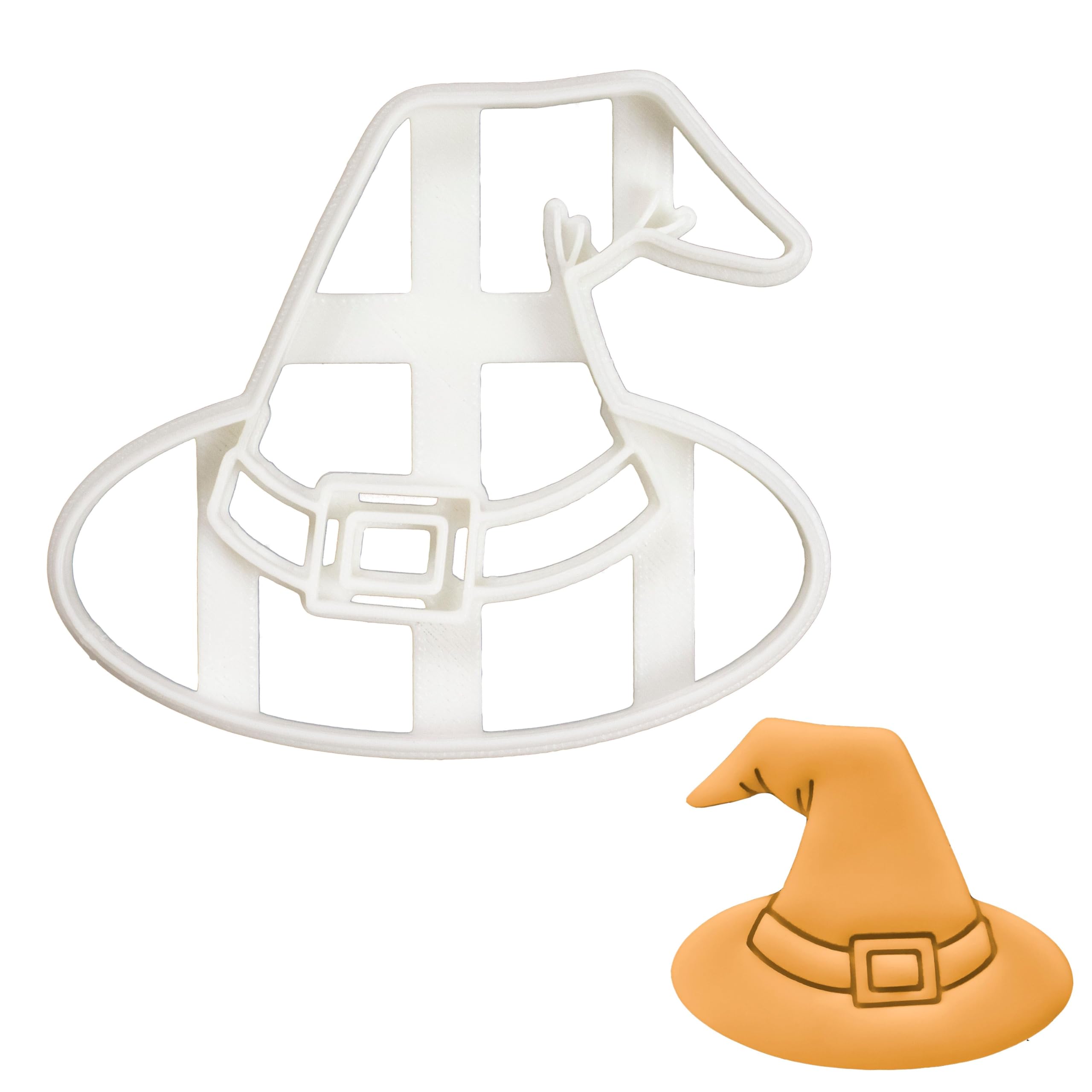 BAKERLOGY Witch Hat Cookie Cutter - Detailed Biscuit Cutter Design for Baking and Crafts, Ideal on Fondant, Dough, Clay