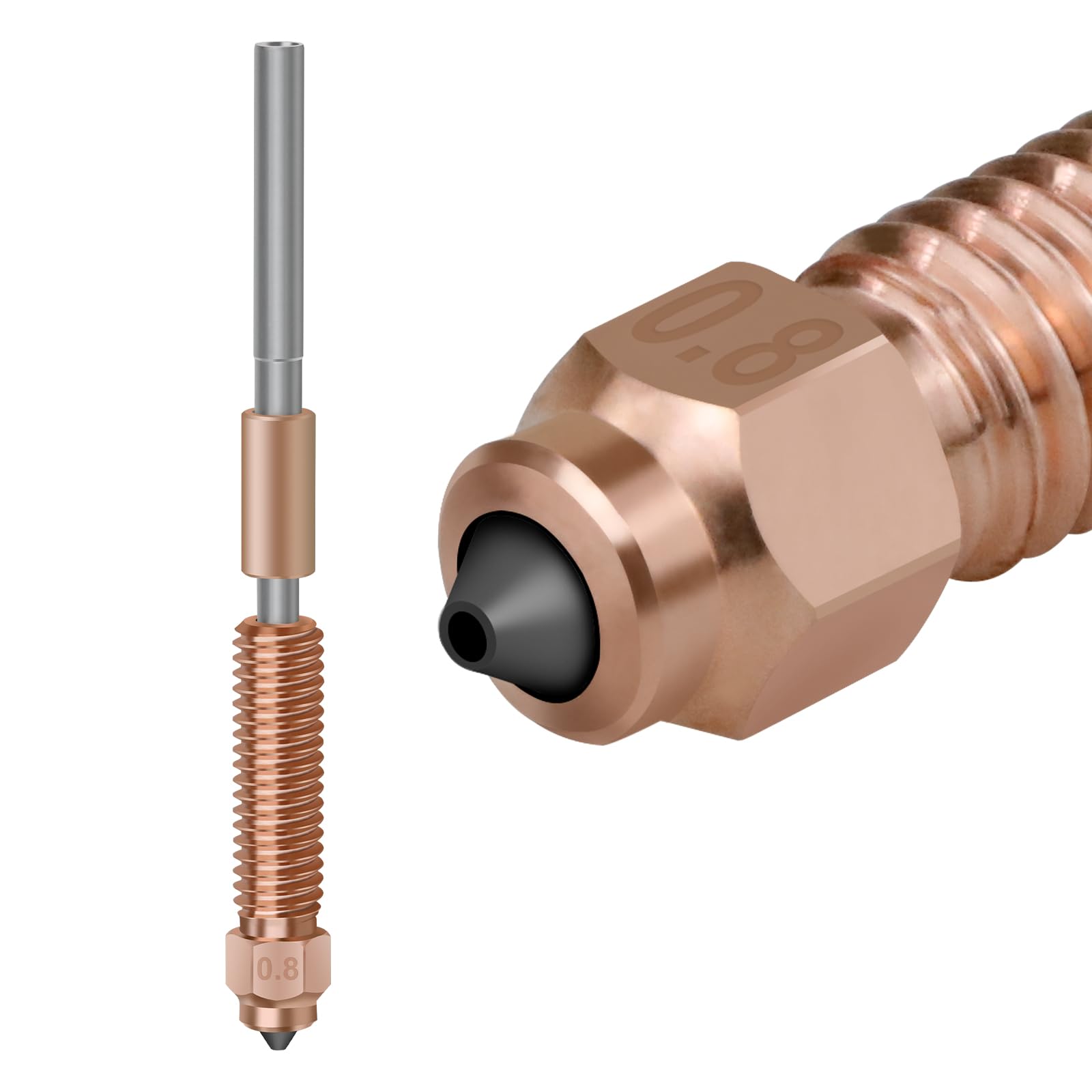 Photo 1 of Upgrade High End Tungsten Carbide Tip k1c Nozzle 0.8mm,High Thermal Conductivity Abrasion Resistance Quick-Swap Ender 3 V3 3D Printer nozzles,for K1C/Ender3 V3 3D Printer
