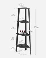 VASAGLE Corner Shelf Unit 4-Tier Ladder Shelf Charcoal Gray Black LLS034B22 view 6