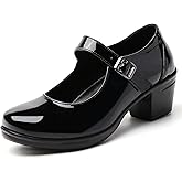 IUY Mary Jane Shoes Women Black Heels Comfortable Dress for Women Platform Mary Janes Dressy Pumps Business Casual Work Office Shoes