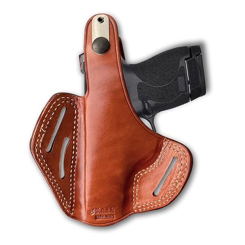 OWB Thumb Break Leather Belt Holster fits S&W M&P 380 Shield EZ