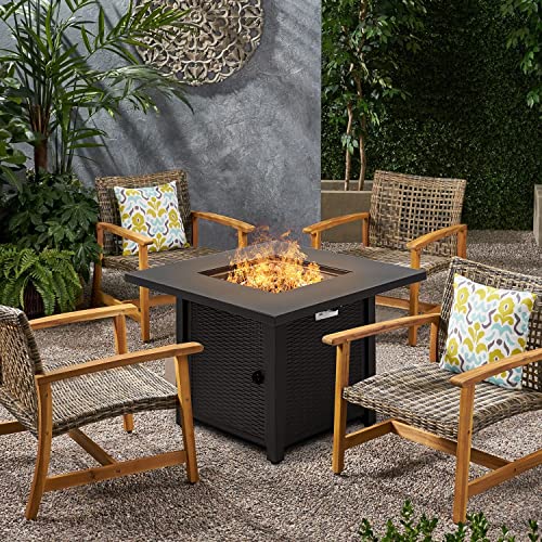 Devoko 28 inch Outdoor Gas Fire Pit Table 40,000 BTU Patio Propane Fire