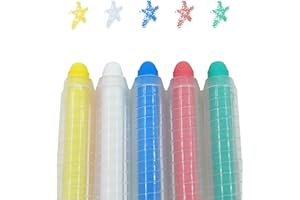 LUCKYRAIN Non-toxic Dustless Chalk for Kids, Colored Chalk With Holder The Best Art Tool for Blackboard Kids Children Drawing Writing,5PCS