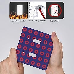Phish Red Donut Circles On Blue Light Switch Cover