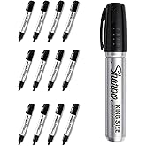 KING SIZE Marker Permanent For Sharpie, Chisel Tip Permanent Marker Chisel, Biseautée, Biselada, 12 Pack, Black Ink,
