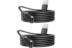 Lamshaw Compatible with SOUYIE Smart Watch Charger, Magnetic Replacement Charger Compatible for SOUYIE SW-7, H69, P109, T98, GTX19 Smart Watch (Black+Black, for SW-7)