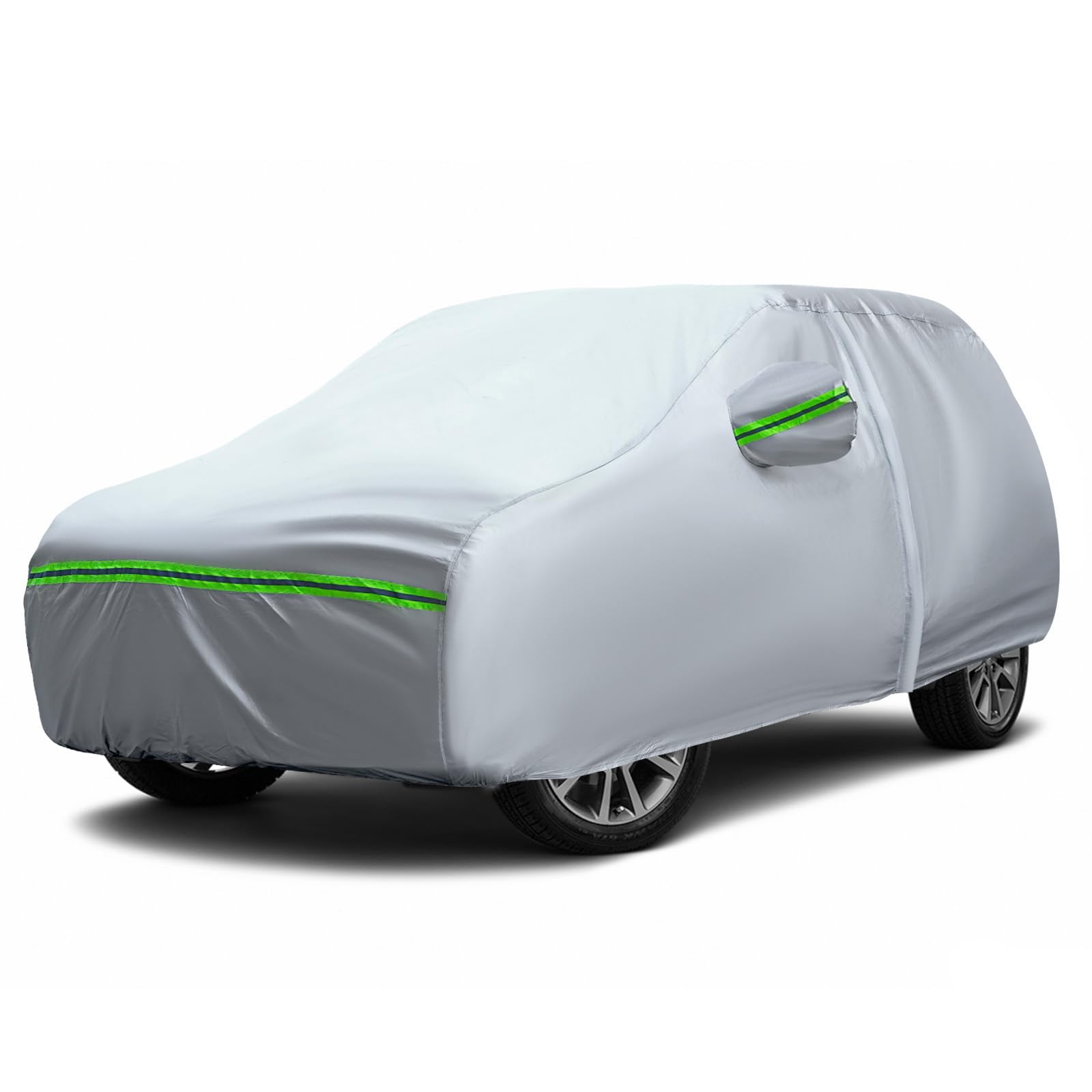 Photo 1 of AUQDD 6-Layers Premium SUV Car Cover Waterproof All Weather Weatherproof UV Sun Protection Snow Dust Storm Resistant Outdoor Exterior Custom Form-Fit Full Padded Car Cover with Straps 205"-216" K10