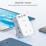 Aodeng UK to US Travel Adapter 2 Pack 6-in-1 2 USB Ports Type C Shaver view 6