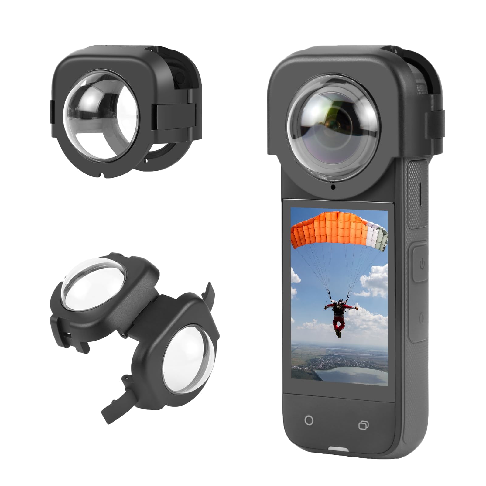 CERFFOOL 9H Lens Guard for Insta360 X4 Optical Tempered Glass Lens Protective Cover 98% Clarity Removable Waterproof Anti-Scratch for Action Camera Cap Accessories