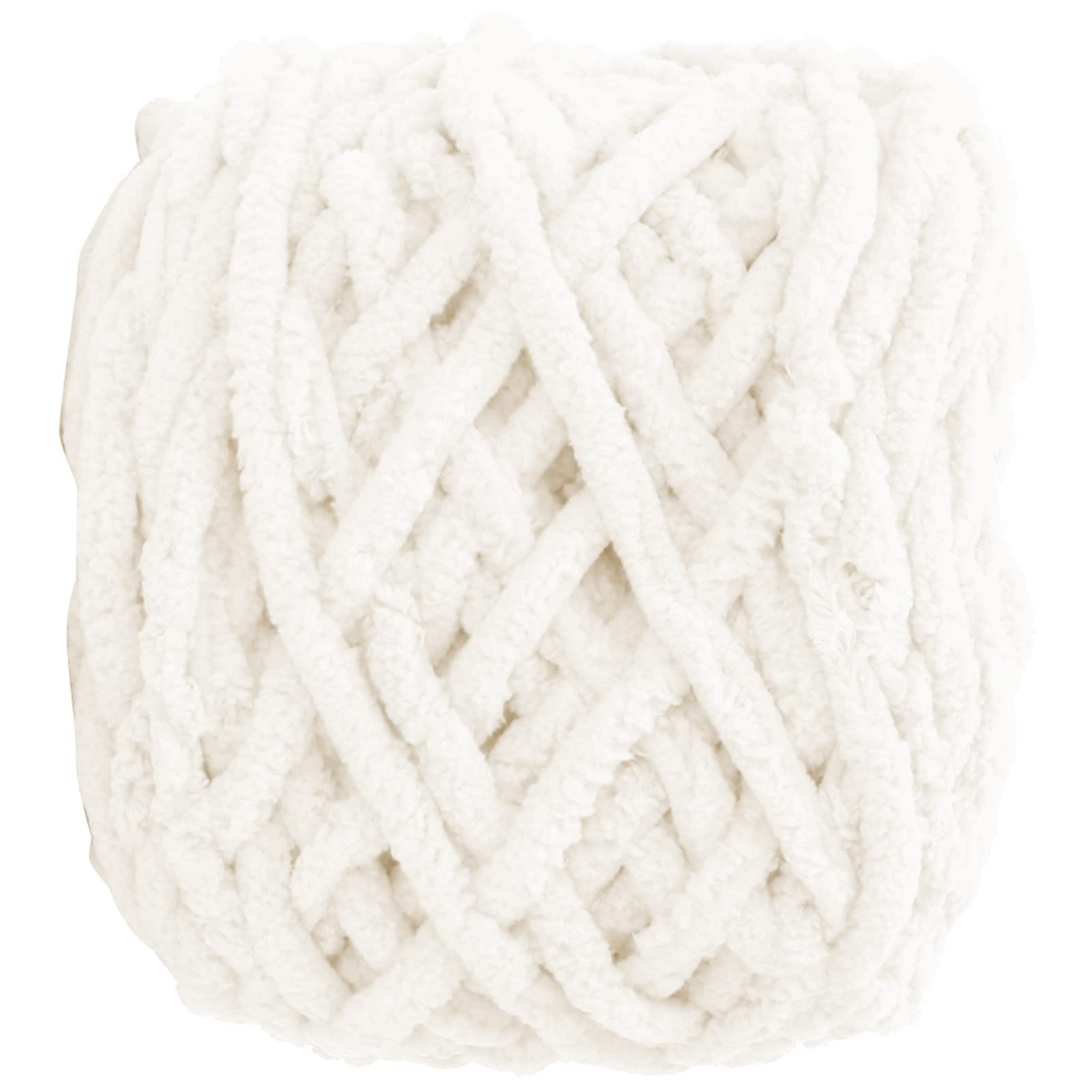 Single Thick Terylene Ice Strip Yarn for Blankets & Scarves Milk White Knitting Yarn Ball for Crochet and Handmade Crafts