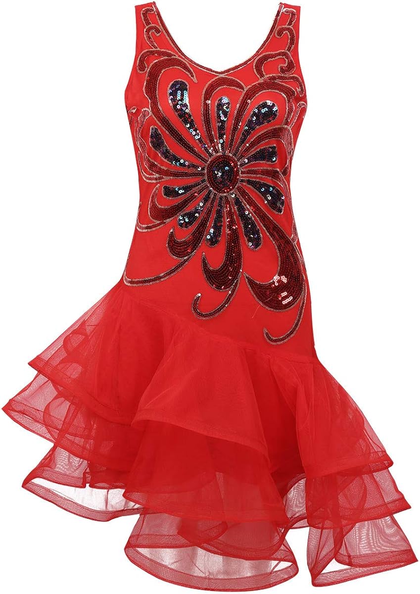 Latein Tanzkleid Für Damen - Ballsaal Salsa Tango Mit Strass Verzierung